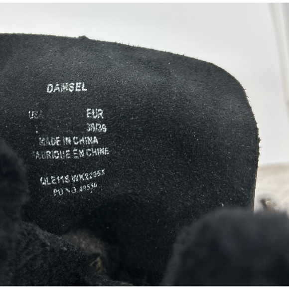 Kamik Damsel Boots Women’s Suede Winter Faux Fur Size 8 Black Lace Up - Picture 7 of 7